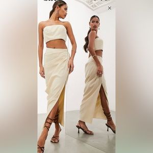 ASOS Linen Midi Skirt